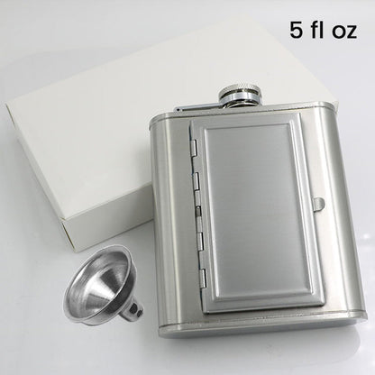 2-in-1 Hip Flask & Cigarette Case Integrated Design