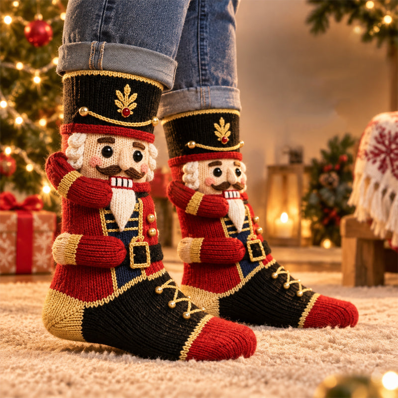 3D Hugging Christmas Socks 🎅 Cute Knit Holiday Socks 5 Designs