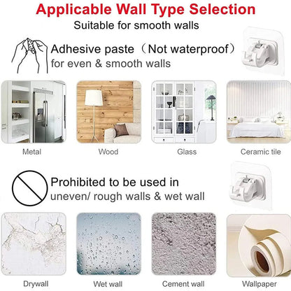 Drill-Free, Adjustable & Sturdy!💡Nail-Free Adjustable Curtain Rod Bracket (1 Pairs )
