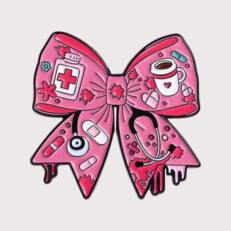 💖Last Day 50% OFF - —🎀 Pink Bow Stethoscope Enamel Pin