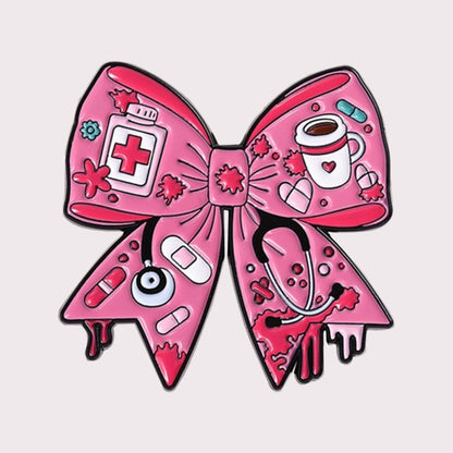 💖Last Day 50% OFF - —🎀 Pink Bow Stethoscope Enamel Pin