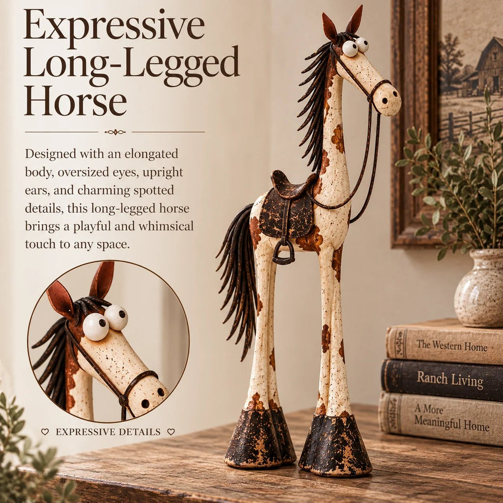 🤠🐴 Whimsical Western Cowboy & Horse Figurine Duo 🌵