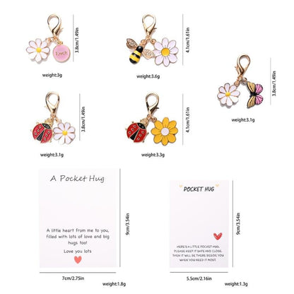 🤗Hug Favors –  Appreciation Gifts with Inspirational Cards & Resin Keyrings (Butterfly, Ladybird, Flower, Bee)🦋🌸🐝