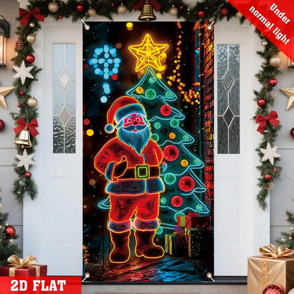 🏆Flash Sale⚡50K+ SOLD! Almost Gone-💥Fluorescent Christmas Door Cover Party Banner