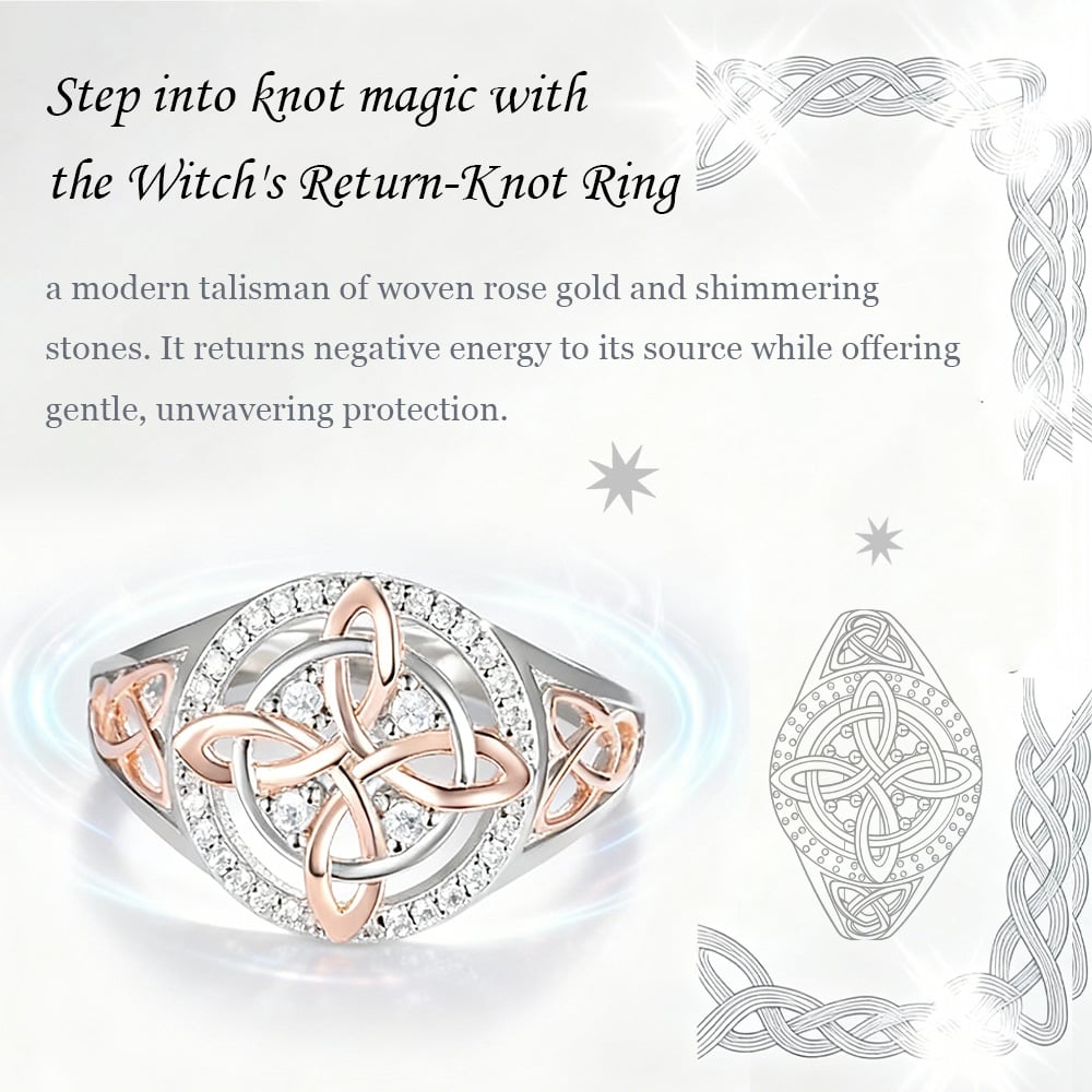 🔥✨Last Day 50% OFF - 🔮Handmade Witch’s Return-Knot Protection Ring