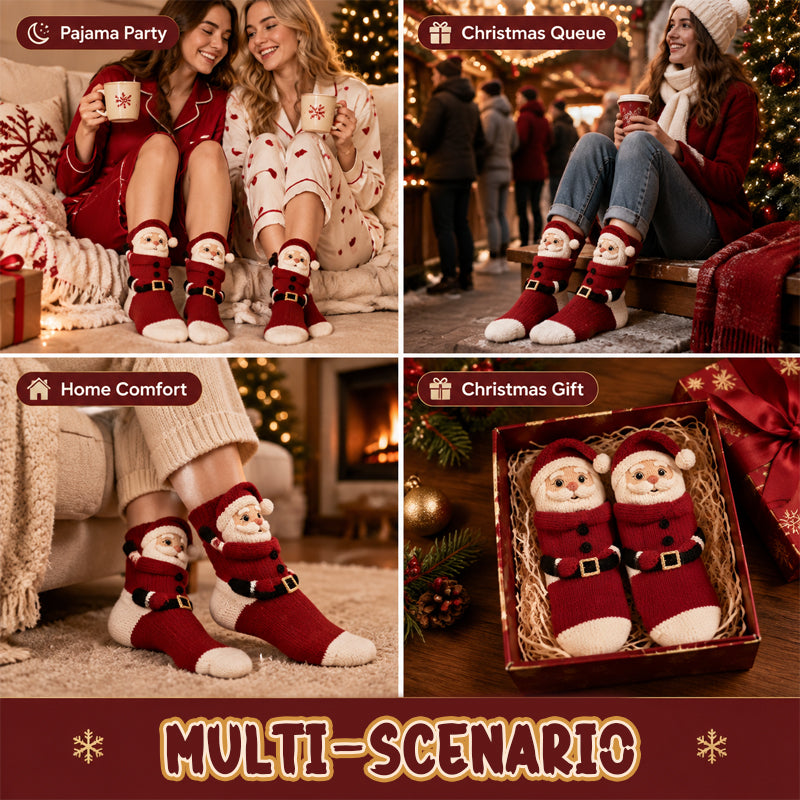 3D Hugging Christmas Socks 🎅 Cute Knit Holiday Socks 5 Designs