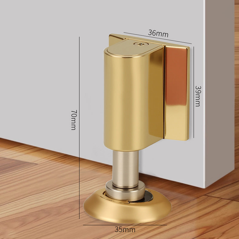 🚪 Drill-free zinc alloy windproof double-magnet invisible silent door stop