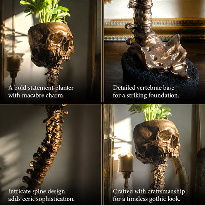 💀Gothic Skull Planter And Skeleton Vase Spooky Home Decor