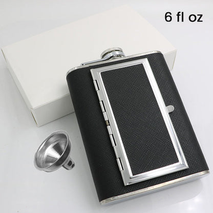2-in-1 Hip Flask & Cigarette Case Integrated Design