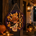 ✨ Cute Stacked Highland Cow Door Plaque With Built-in Warm Lights For Porch Wall