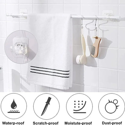 Drill-Free, Adjustable & Sturdy!💡Nail-Free Adjustable Curtain Rod Bracket (1 Pairs )