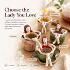 ☕ Hand-Glazed Sitting Lady Tea Infuser – Charming Everyday Ritual✨