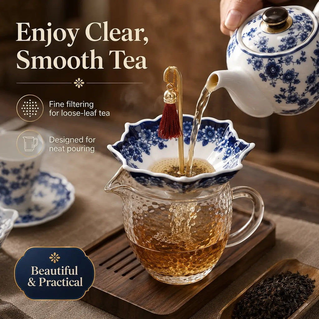 🍵✨Umbrella Ceramic Tea Strainer Set