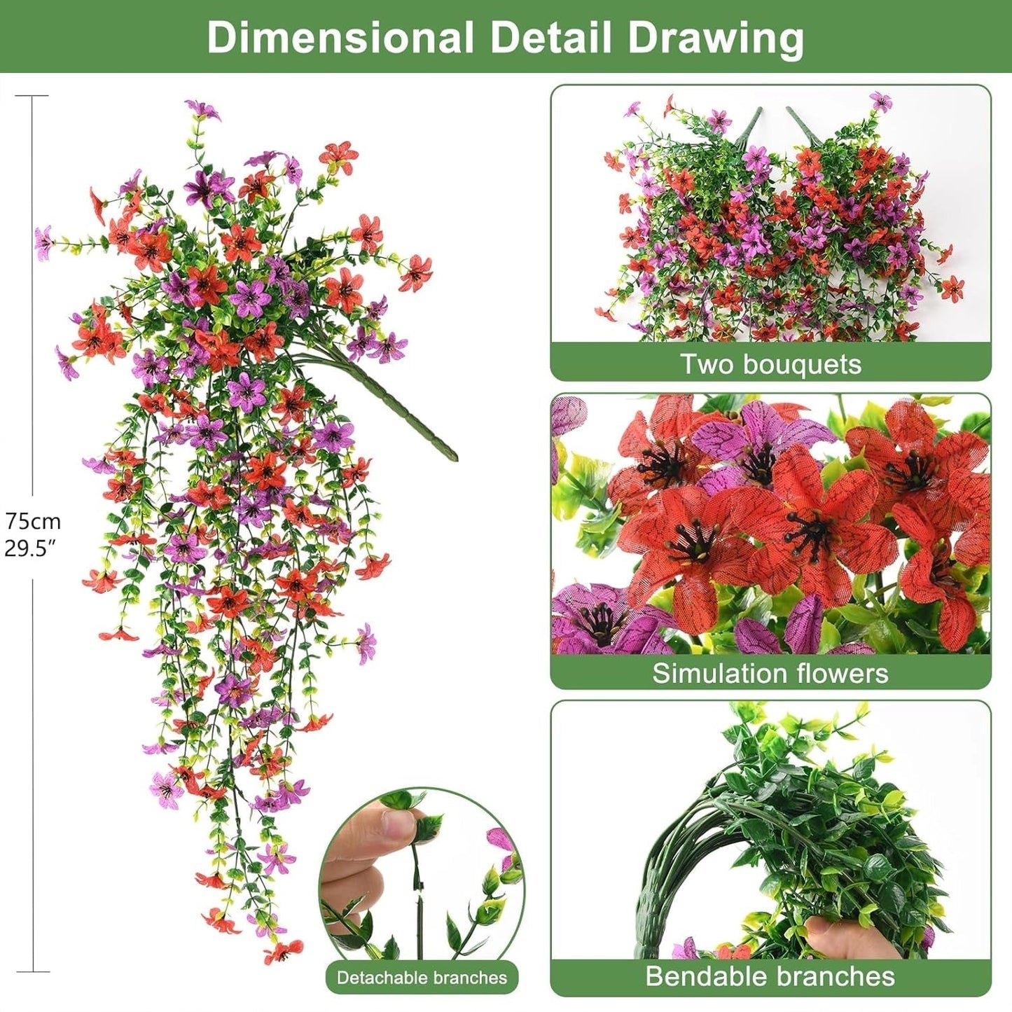 🌿Outdoor Trailing Daisy & Eucalyptus Arrangement | UV Fade Resistant