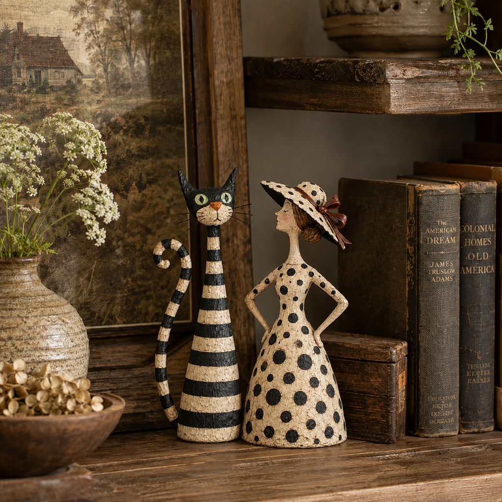 Limited Time Sale 40% OFF🎁 Vintage Cat & Lady Sculptures