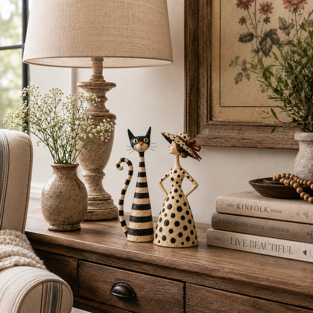 Limited Time Sale 40% OFF🎁 Vintage Cat & Lady Sculptures