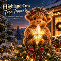🎄Baby Highland Cow Glowing Star Tree Topper✨