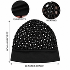 🧶 Wide-Band Crochet Hair Net | 💨 Breathable Stretch Sleep & Beauty Hair Cap