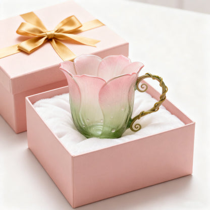 Handcrafted Petal Cup with Vine Handle