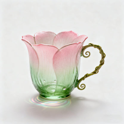 Handcrafted Petal Cup with Vine Handle