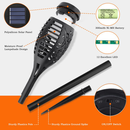 🔥2025 Solar Torch Lights – Flickering Flame Outdoor Decor