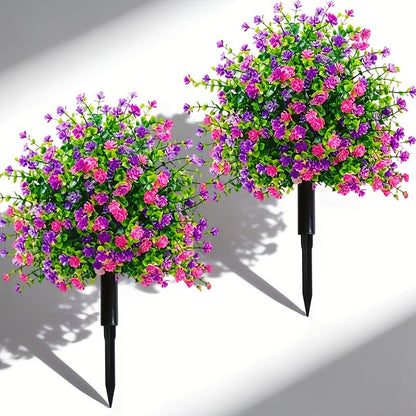 🌸Artificial potted trees with ground stakes
