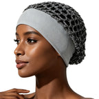 🧶 Wide-Band Crochet Hair Net | 💨 Breathable Stretch Sleep & Beauty Hair Cap