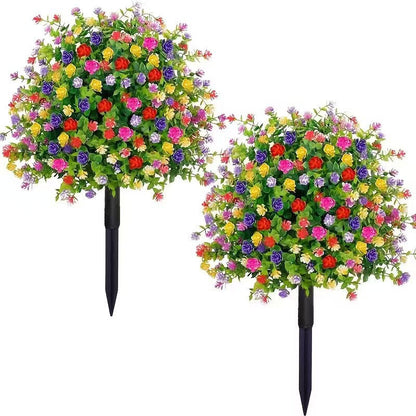 🌸Artificial potted trees with ground stakes