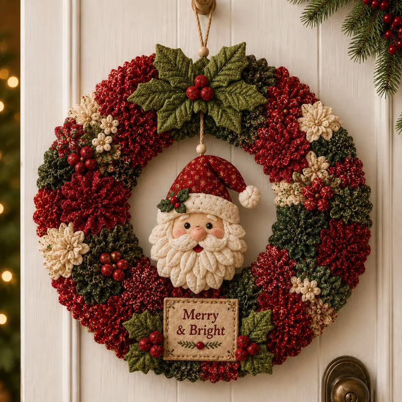 🏆Limited Time Sale 49% OFF🎁🎄 3D Fabric Poke Wreath DIY Kit