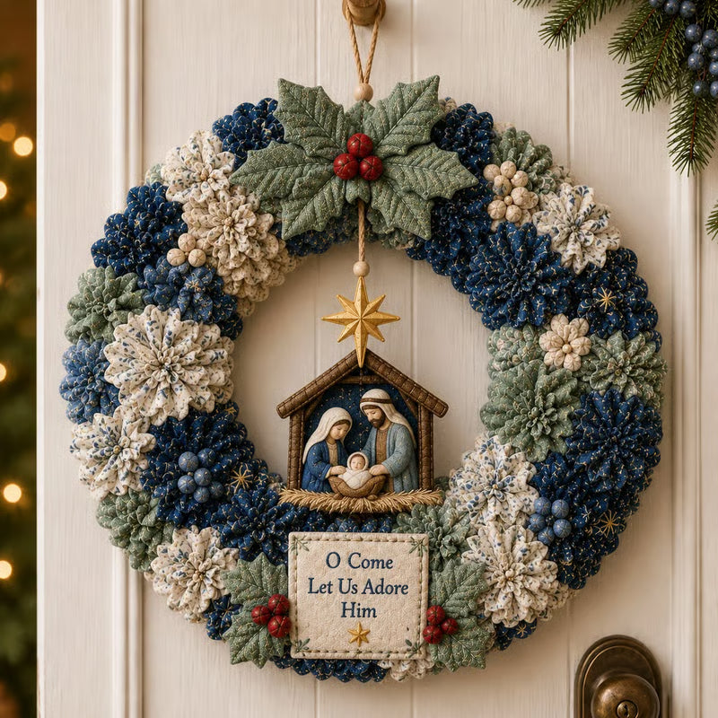 🏆Limited Time Sale 49% OFF🎁🎄 3D Fabric Poke Wreath DIY Kit
