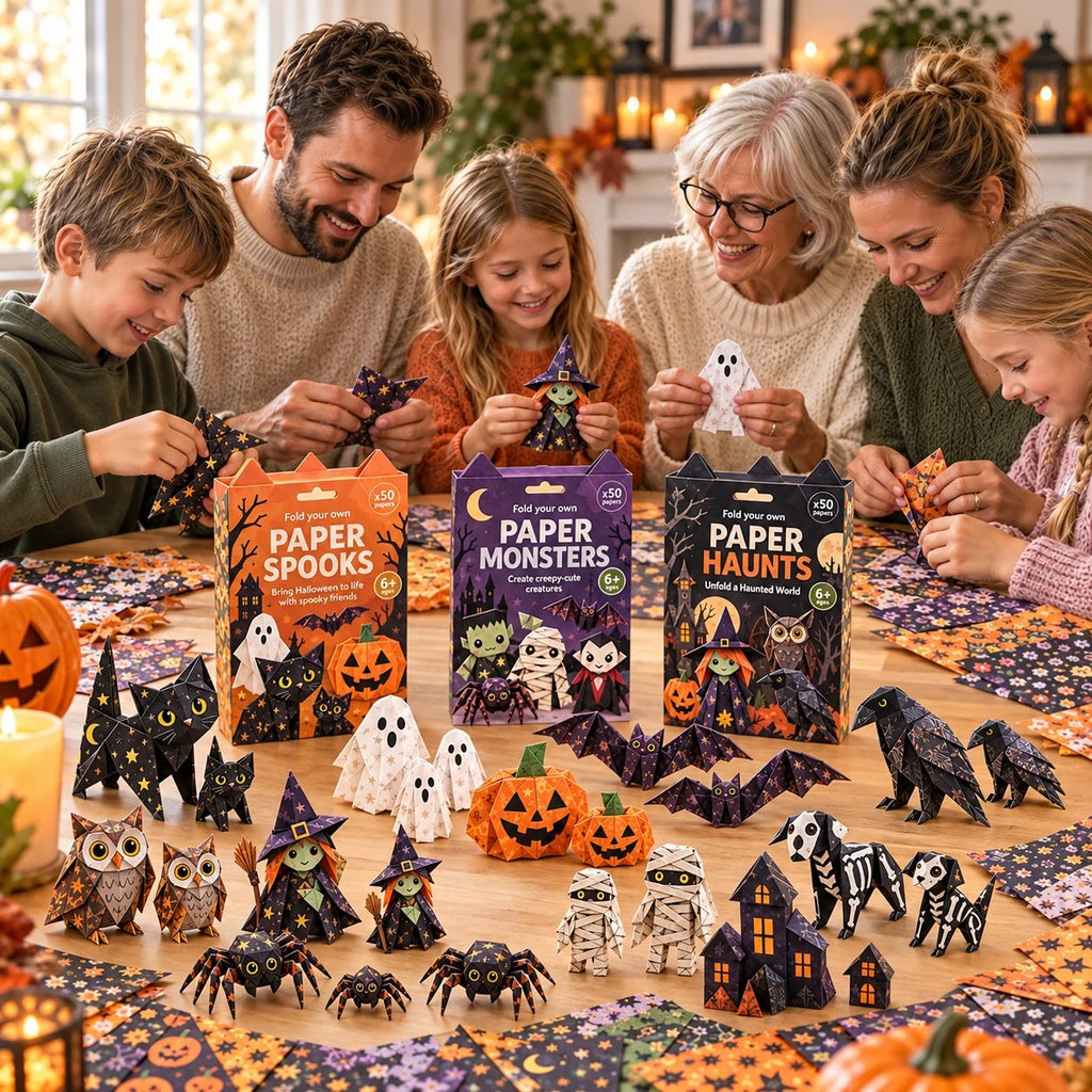 🎃 Halloween 3D Paper Craft Kit – 50 Pre-Printed Sheets + Step-by-Step Guide