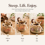 ☕ Hand-Glazed Sitting Lady Tea Infuser – Charming Everyday Ritual✨