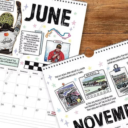 🏎️📅F1 Scrapbook Race Calendar 2026 — The ultimate wall calendar for racing fans