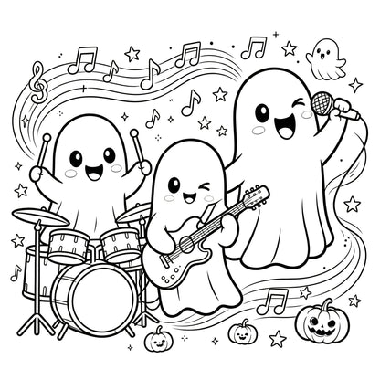 👻🎨Spooky & Cute Bold and Easy Coloring Book – A Whimsical Halloween Adventure(✨Hardcover)