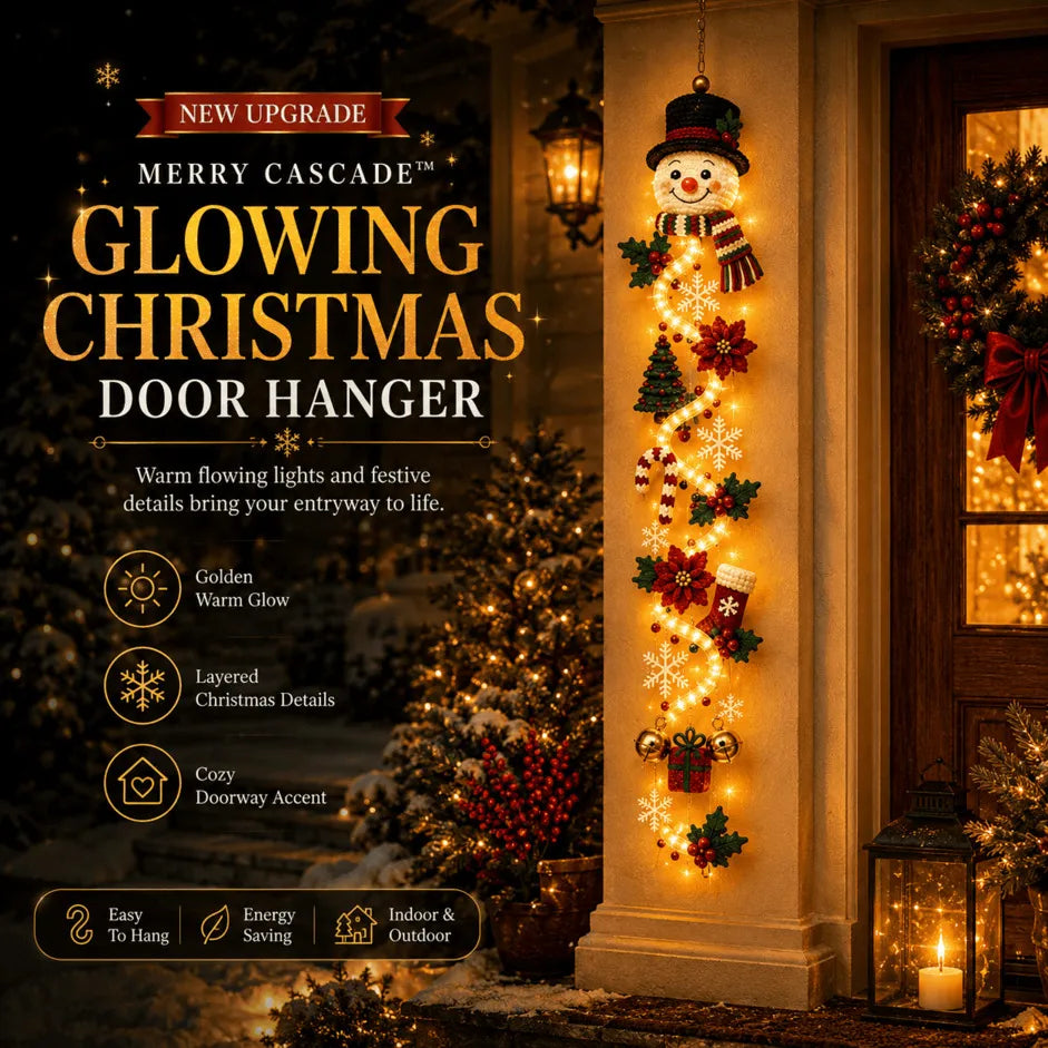 Snowman - MerryCascade Glowing Christmas Door Hanger