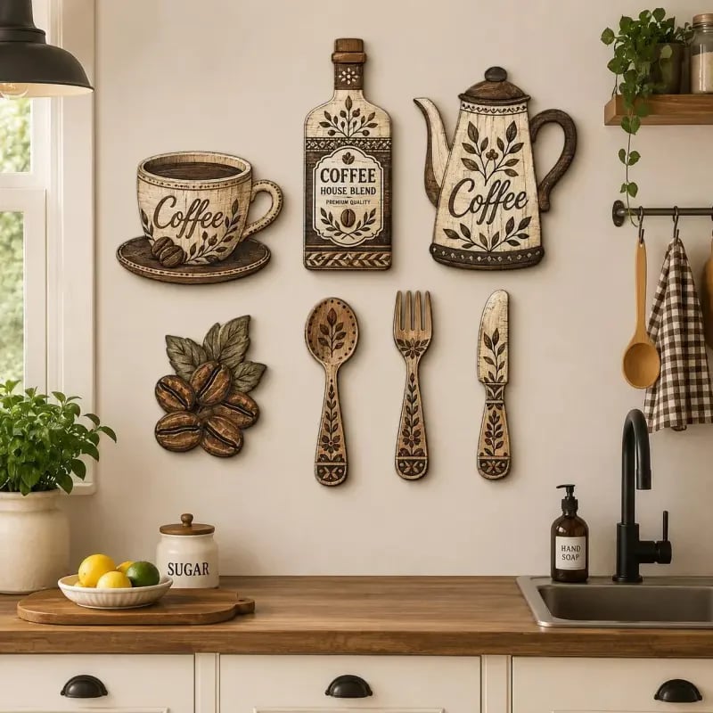 Vintage Farmhouse Coffee-Themed Wall Art