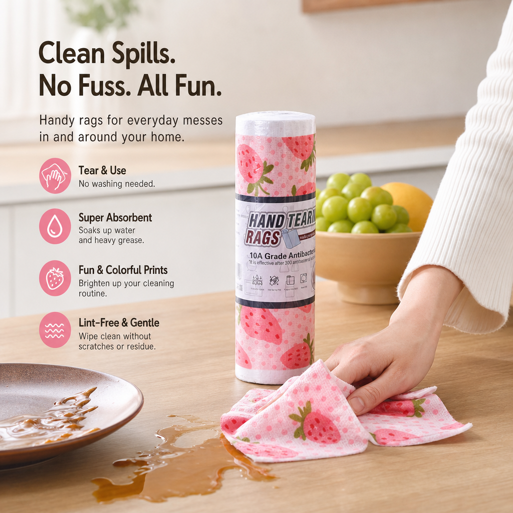 Cartoon Print Tear-Off Cleaning Cloth