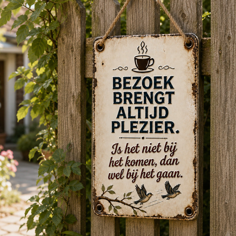 Visitors Are Always a Delight! ✨ The ultimate nostalgic wall sign that welcomes every guest with a smile.