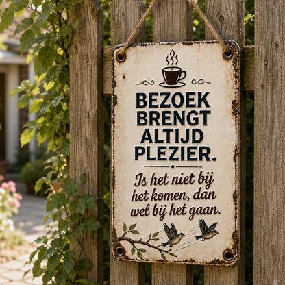 Visitors Are Always a Delight! ✨ The ultimate nostalgic wall sign that welcomes every guest with a smile.