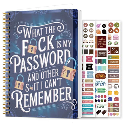 ⏰Sale last 4 hours: Save 49% - 📅Fun password notebook - Spiral bound with lock icons and fun security phrases✍️