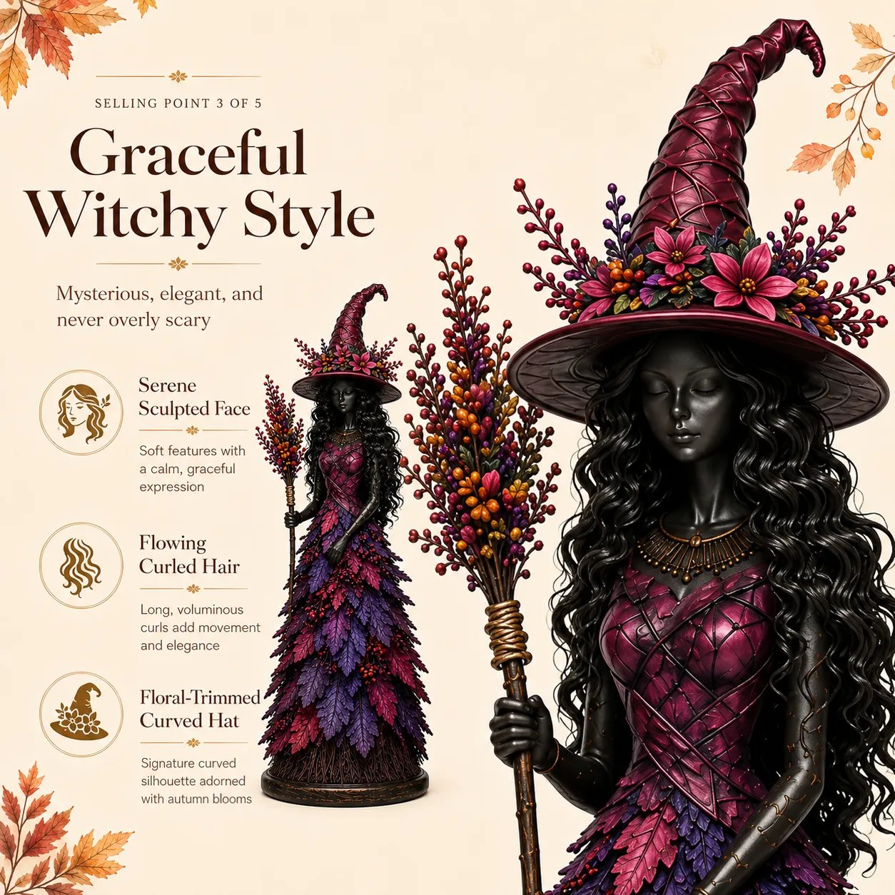 💥LAST DAY 50% OFF - 🧙 Enchanted Autumn Witch Figurine(📦Buy 3 Free Shipping)