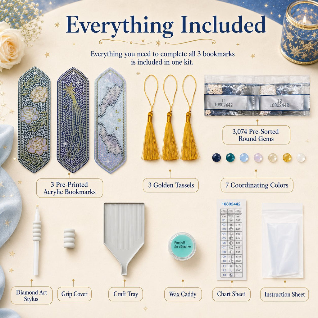 🌌Starlit Romance Diamond Art Bookmark Kit
