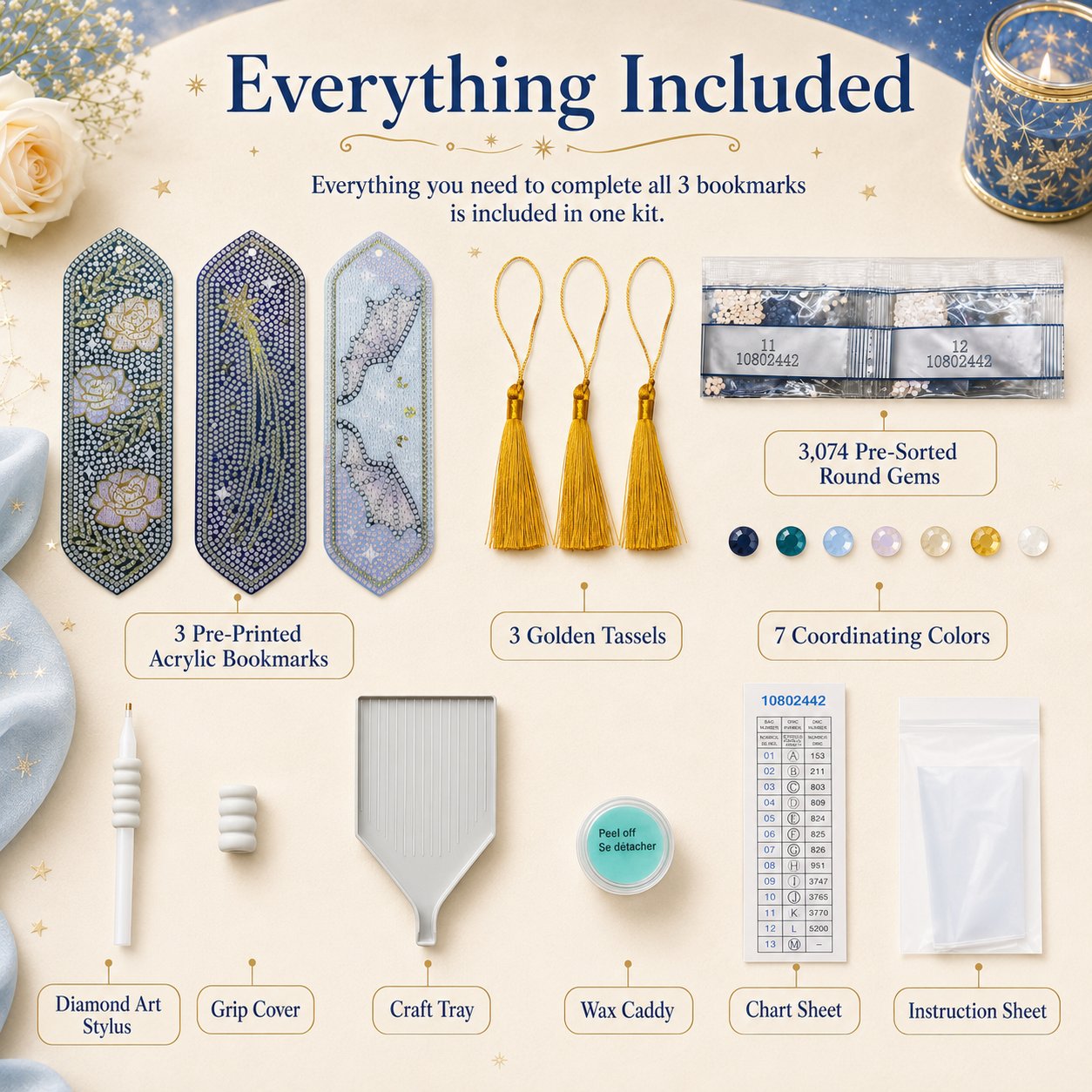 🌌Starlit Romance Diamond Art Bookmark Kit