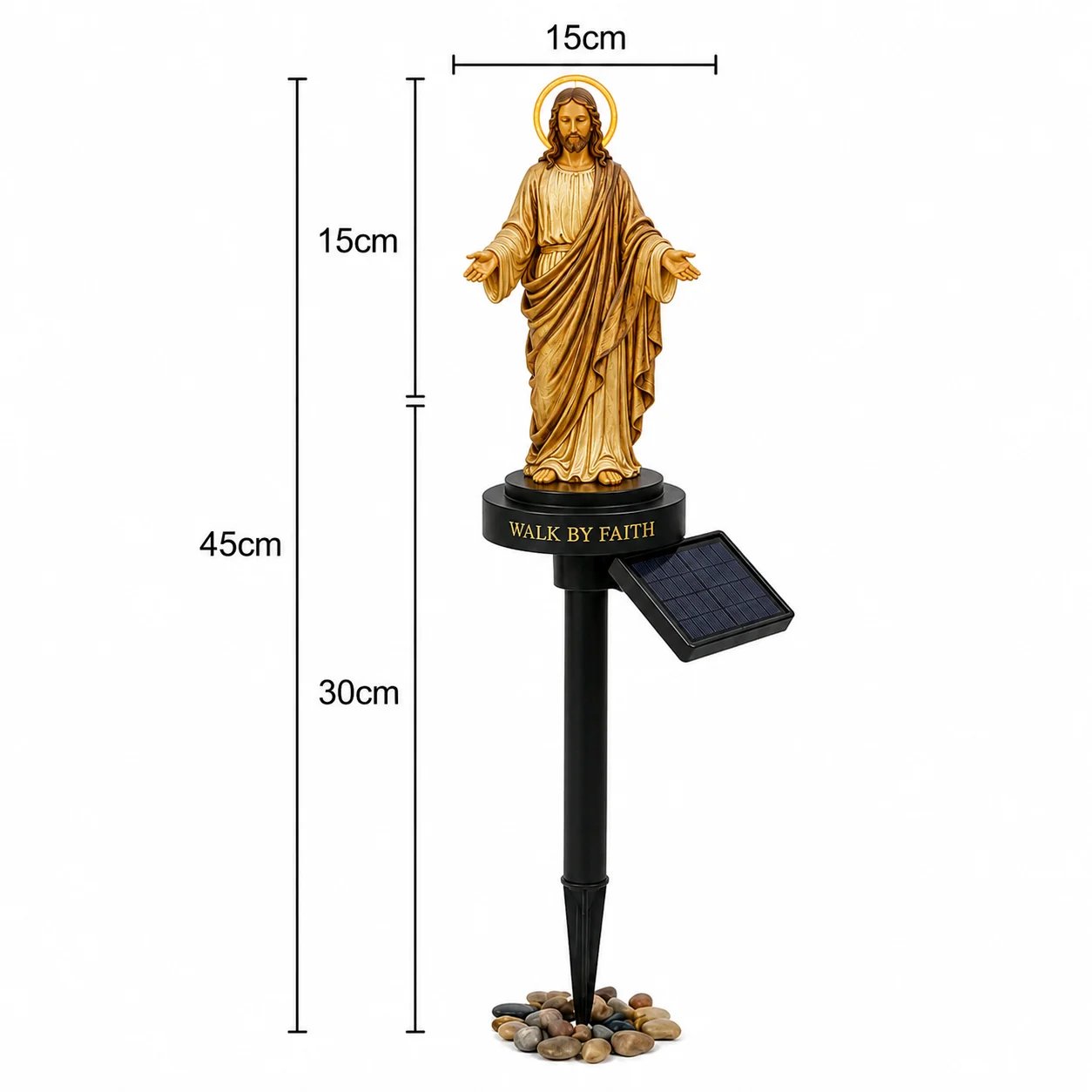 (🎁Last Day 49% OFF)🙏🏻Walk by Faith Solar Jesus Garden Light – A Peaceful Reminder of His Presence