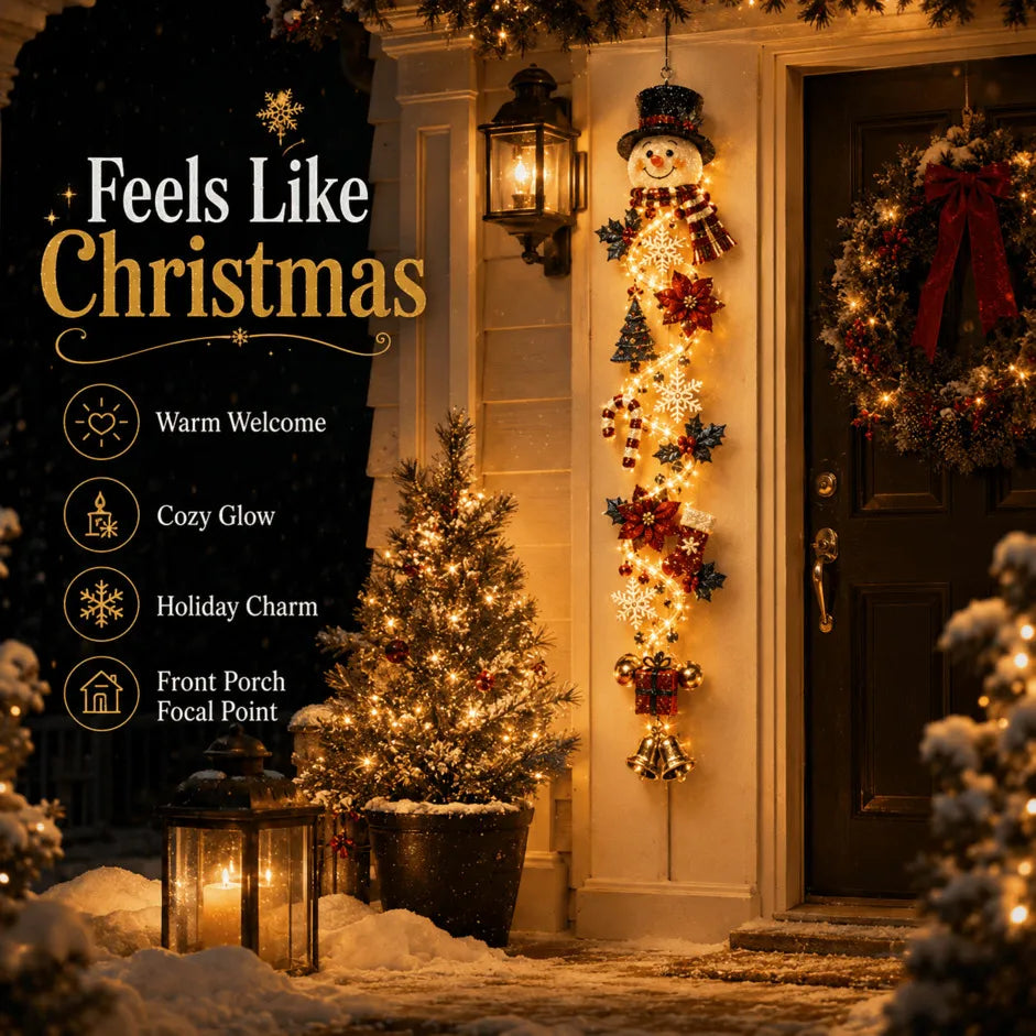MerryCascade Glowing Christmas Door Hanger