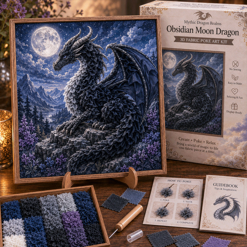 🐉 Mythic Dragon Realms 3D Fabric Poke Art Kit
