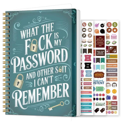 ⏰Sale last 4 hours: Save 49% - 📅Fun password notebook - Spiral bound with lock icons and fun security phrases✍️