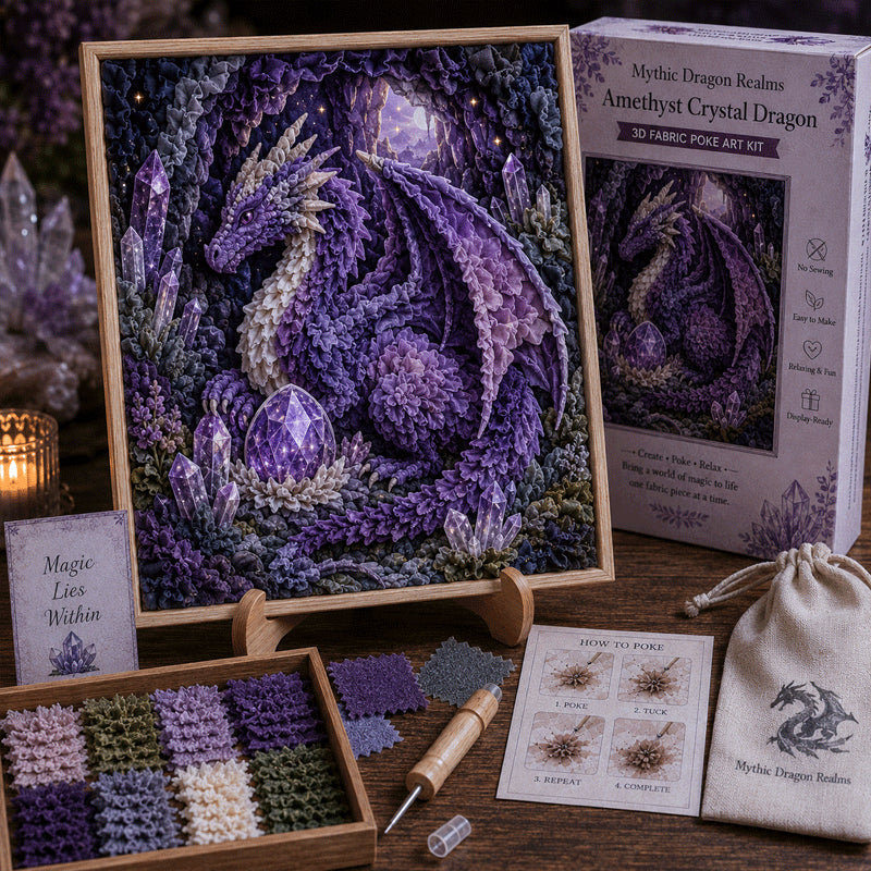 🐉 Mythic Dragon Realms 3D Fabric Poke Art Kit