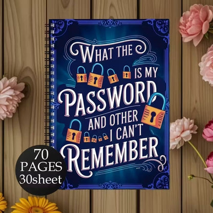 ⏰Sale last 4 hours: Save 49% - 📅Fun password notebook - Spiral bound with lock icons and fun security phrases✍️