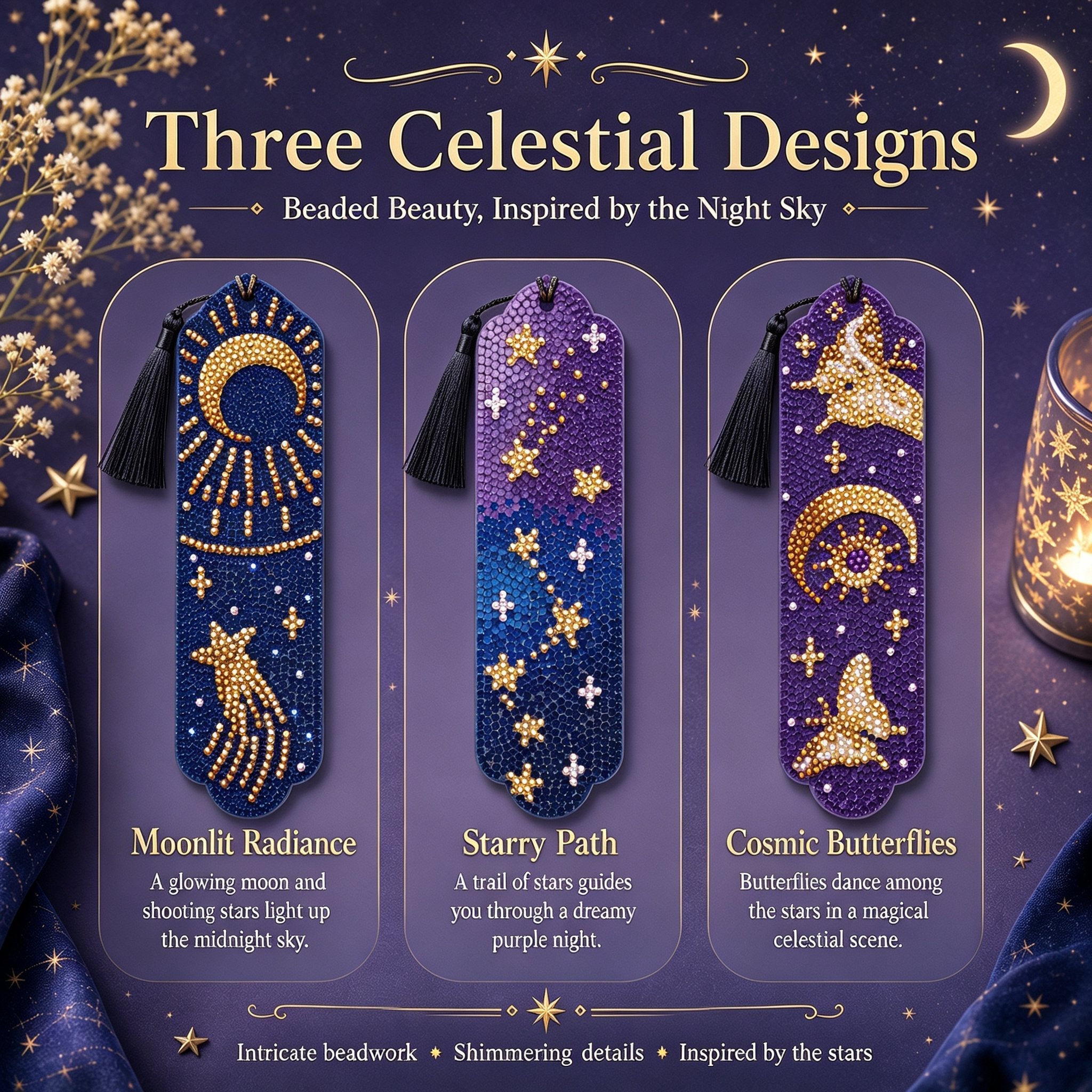 🌌Starlit Romance Diamond Art Bookmark Kit
